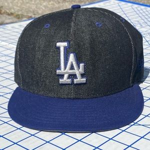 New Era MLB LA Dodgers Fitted Baseball Hat 7 5/8 Gray/Blue